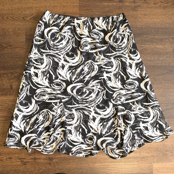 Addition Elle Black & White A-line Chiffon Skirt - Picture 1 of 8